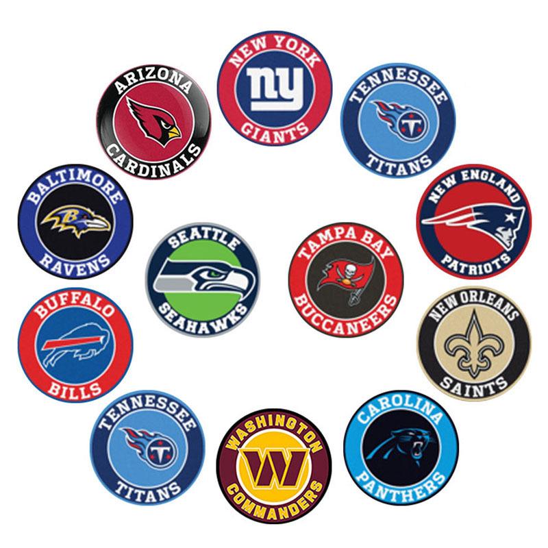 NFL Team Logo Glass Refrigerator Magnet - DIY Soft-Patch Set
