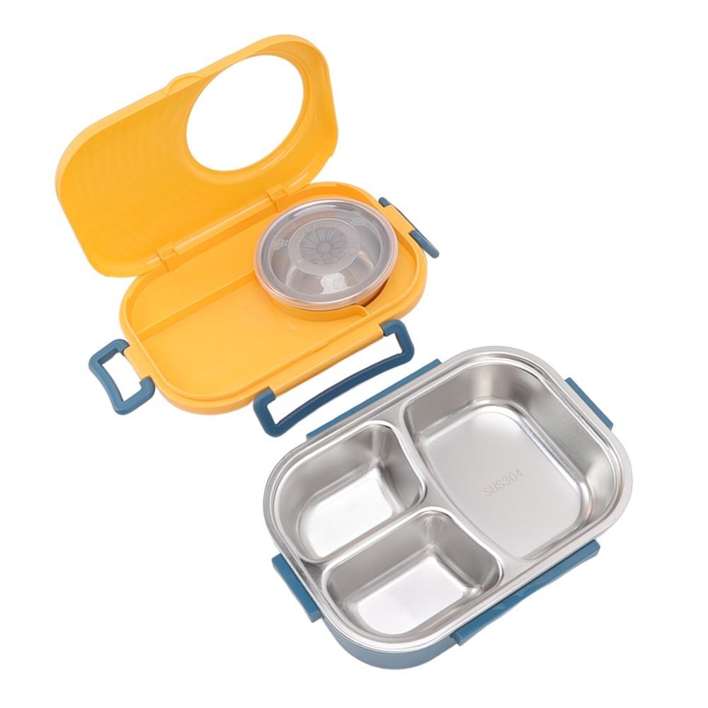 1450ml Lunch Storage Container 304 Stainless Steel Double Layer Container For Picnics синий