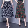 Pantaloni Gonna Floreali da Donna In Estate Pantaloni Sottili e a Gamba Larga Pantaloni Ampi e a Vita Alta Cotone e Seta Pantaloni Corti Pantaloni a Gamba Larga