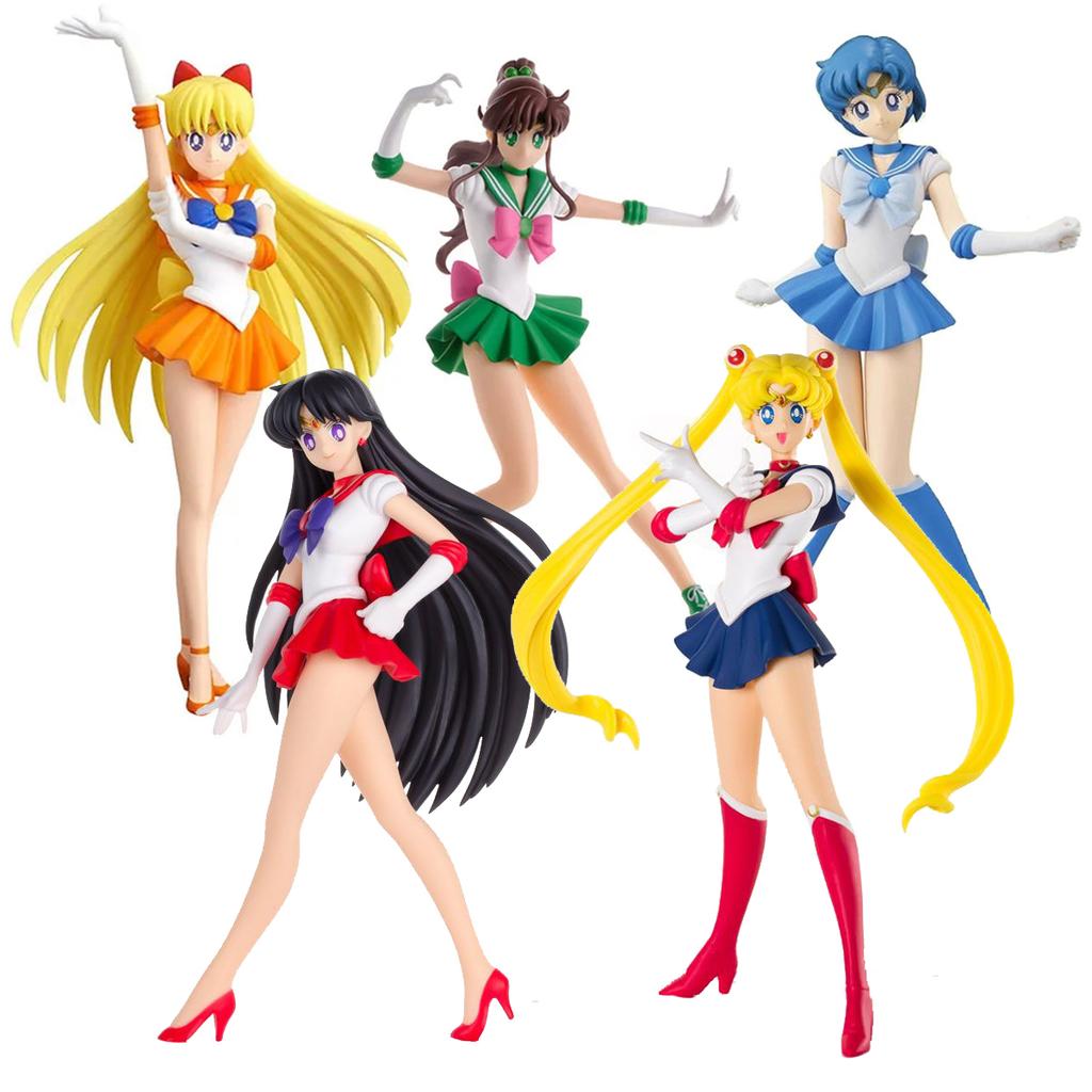Φιγούρα Anime Sailor Moon 16εκ. PVC Κινούμενο Σχέδιο Ερμής Άρης Δίας Αφροδίτη Παιχνίδια για Κορίτσια Μοντέλο Δώρο Κούκλες Στατική Διακόσμηση Γραφείου