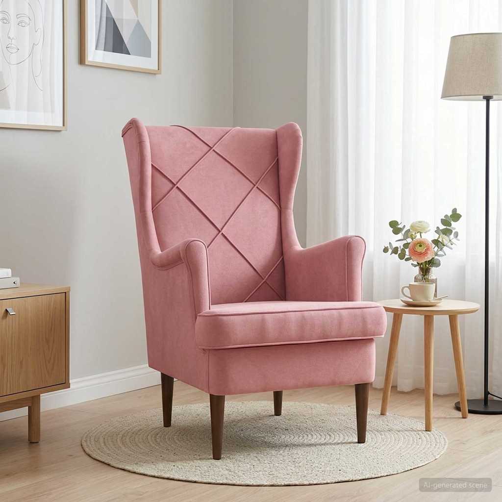 Rosa Samt-Sessel