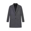 Qisuo Men's Grey Herringbone Single-Breasted Overcoat
