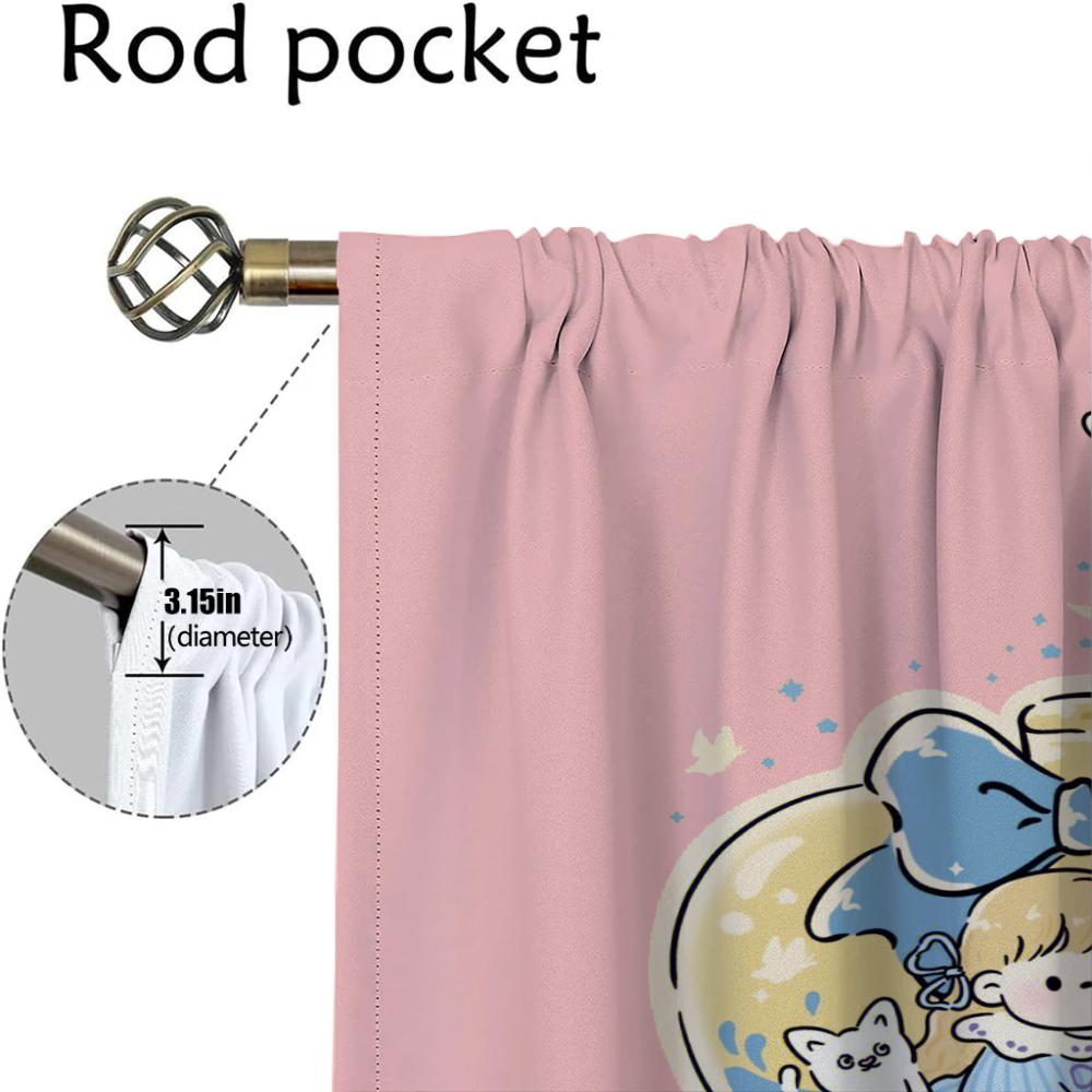 Niedliche Mädchen Moskitonetze für Wohnzimmer Vorhang Heim Innenvorhänge 2 Stück Tüll für Schlafzimmer Jalousien Trennwand