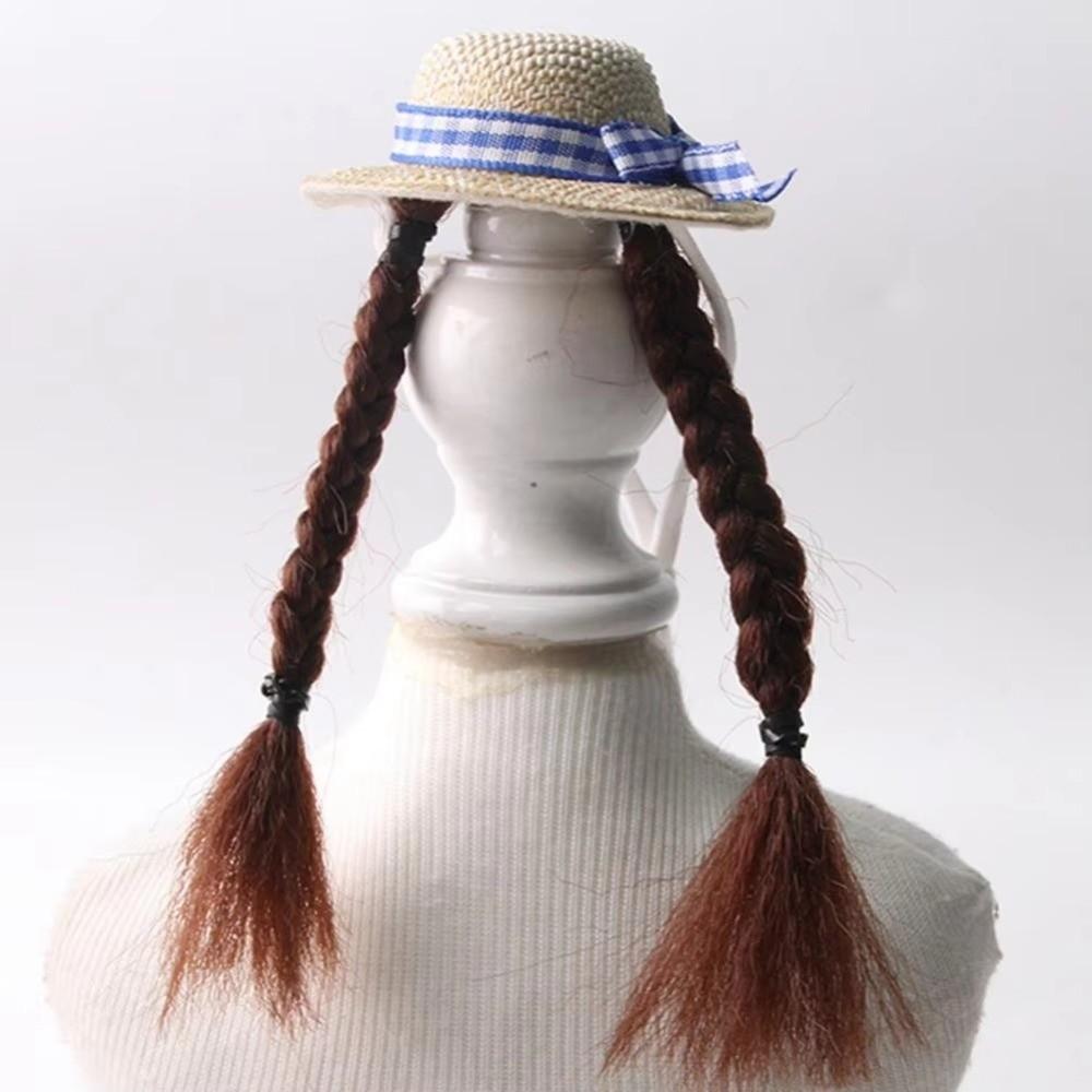 with Elastic Strap Double Braids Hat Adjustable Bird Wig Cap Creative Hamster Knitted Hat Party