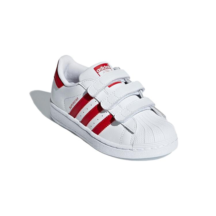 Adidas Originals SUPERSTAR CF Comfortable Abrasion Resistant Breathable Low top Skateboard Shoes White Red CG6622