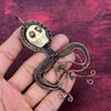 Howlite Pendant Copper Wire Wrapped Jewelry Titanium Bead Eyes Jewelry Skull Bone Face Pendant