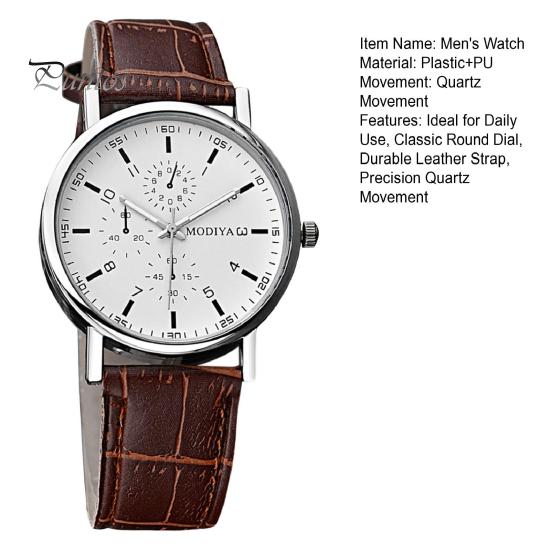 Men Dress Watch Watches Chronograph Casual Analog Quartz Movement Belt Strap Wristwatch Gift for Boyfriend Father Sleek