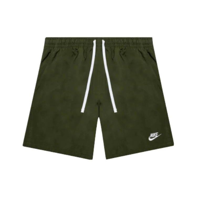Nike Letter Print Elastic Drawstring Casual Shorts Men Bottoms Olive-Green AR2383-327