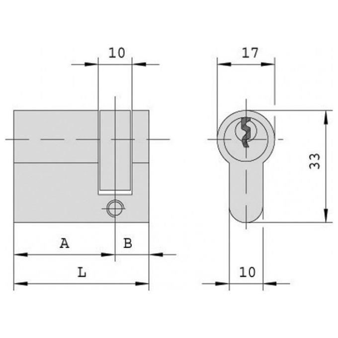 CISA 08030.03.0 - Cilindru 40 - 10 Alamă L-15 08030.03.0