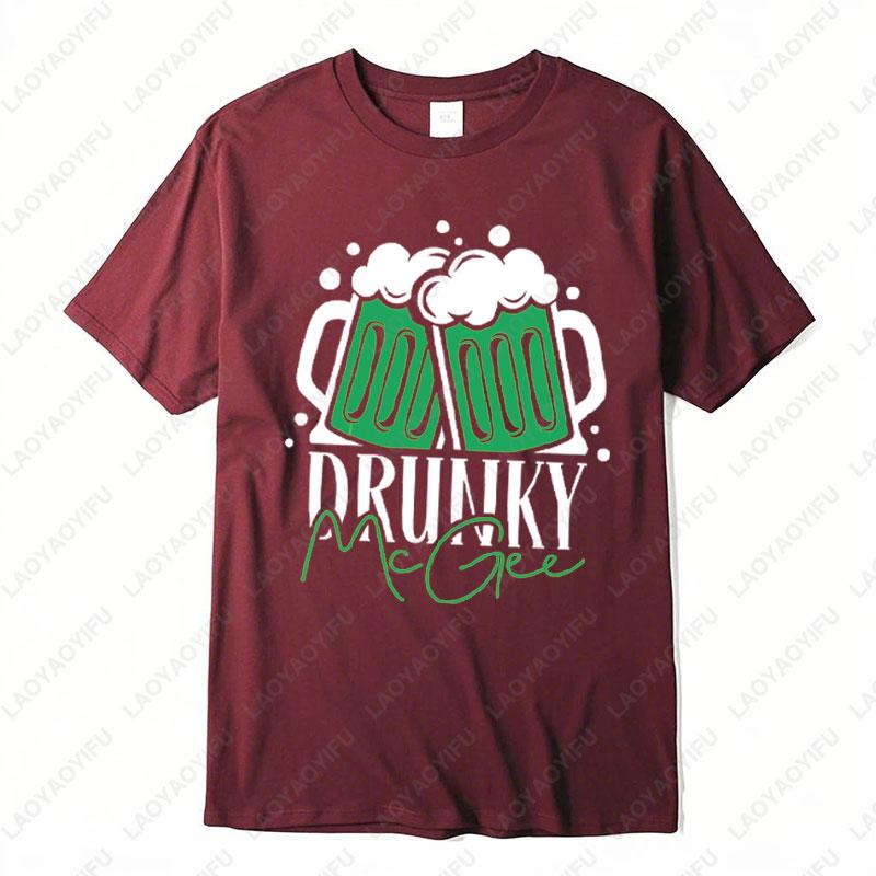 Trendy Couples St Patricks Tshirt Funny Matching Beer Design Printing Tees Mens Womans High Quality Cotton Shortsleeve Tshirt