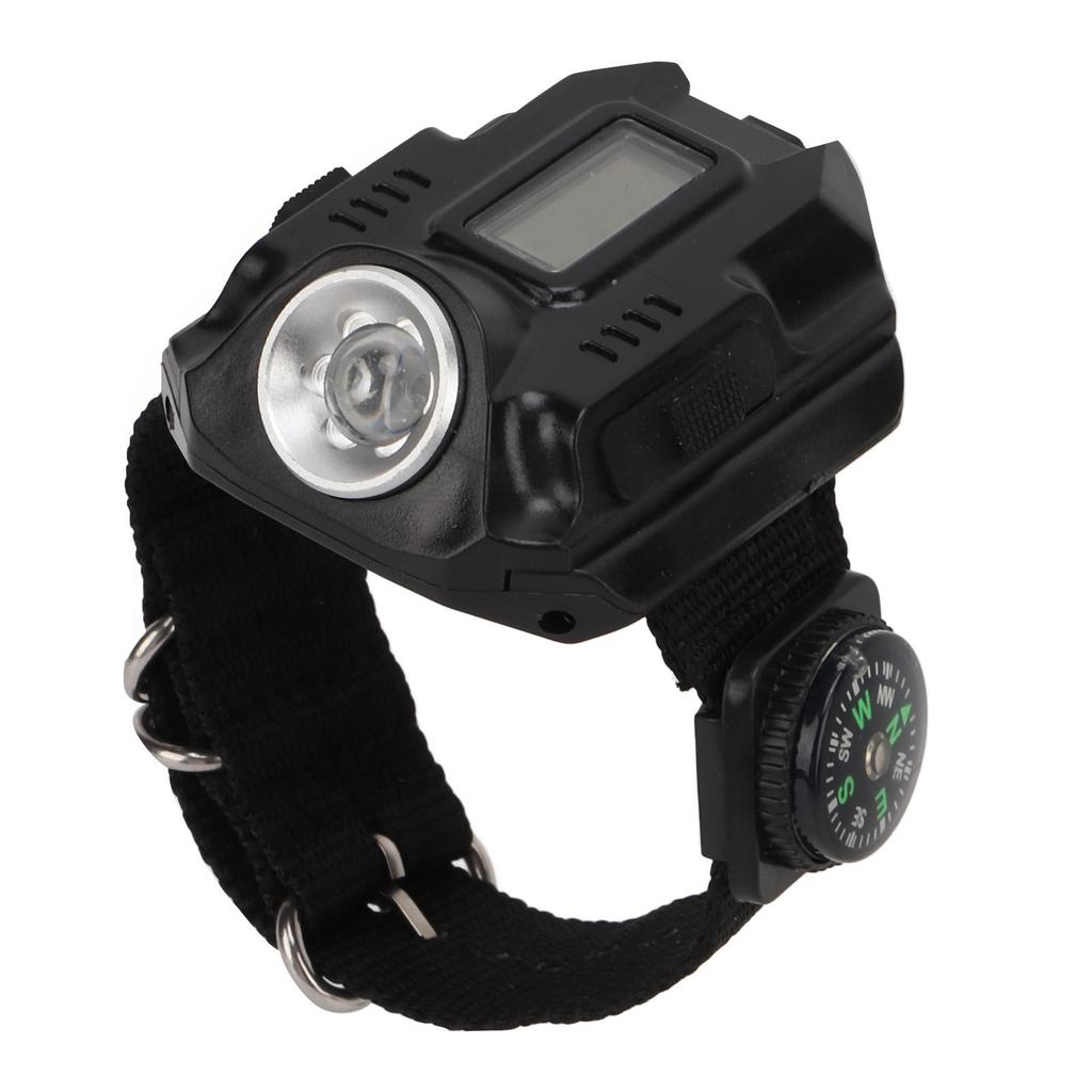 Venkovní náramkové hodinky s baterkou USB dobíjecí LED náramkové hodinky svítilna pro kempování MIT