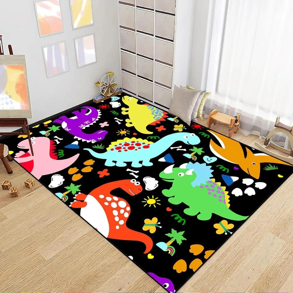 

Ковер Динозавр для Спальни Мальчика Мультяшные Ковры Дино Забавный Игровой Коврик Милый Ковер с Принтом Полиэстеровый Напольный Коврик Декор для Гостиной Придверный Коврик 40x60cm16x24in