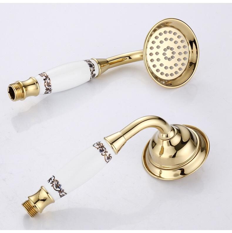 Rose Gold Stainless Steel European-Style Handheld Shower Head with Antique Black Finish