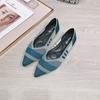 Woven shoes spring and autumn fly-woven shallow mouth flat bottom soft sole soft leather pointed single shoes women