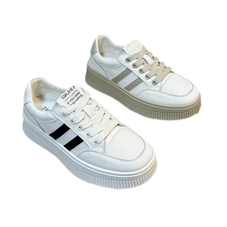 2025 New Thick-soled Muffin Little White Shoes Women's Autumn Explosion Casual Breathable Sports Shoes Student Versatile Board Shoes