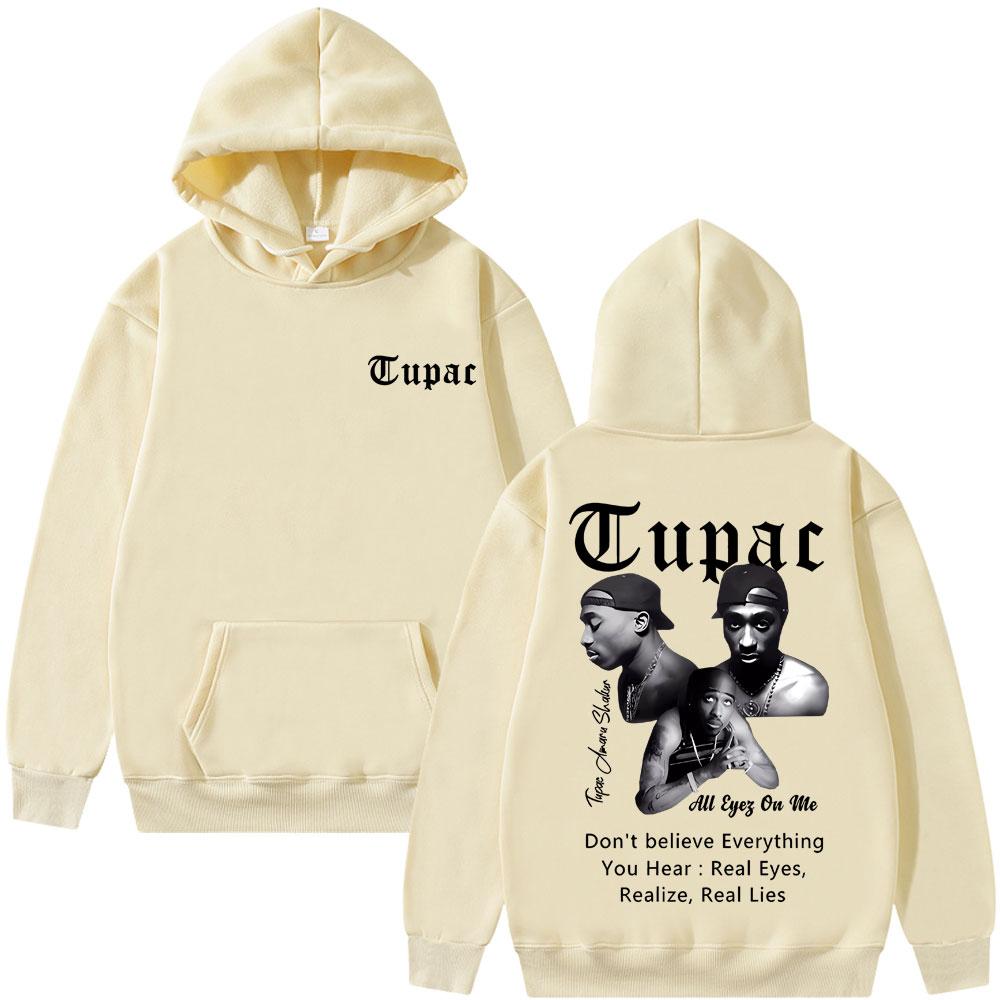 Hot Sale Rapper Tupac 2pac Shakur All Eyez On Me Hoodie Men Women Hip Hop Fashion Vintage Sweatshirts Men's Oversized Hoodies