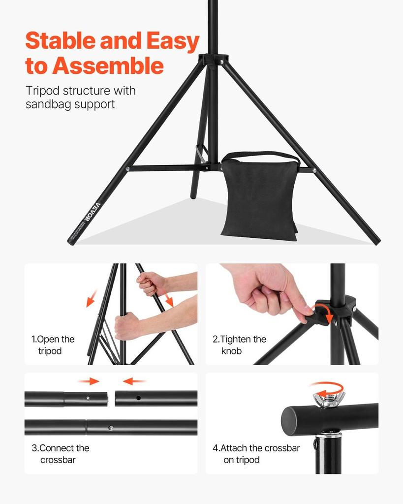 Backdrop Stand Background Stand Kit 7 X 10 Ft for Party & Photo Studio
