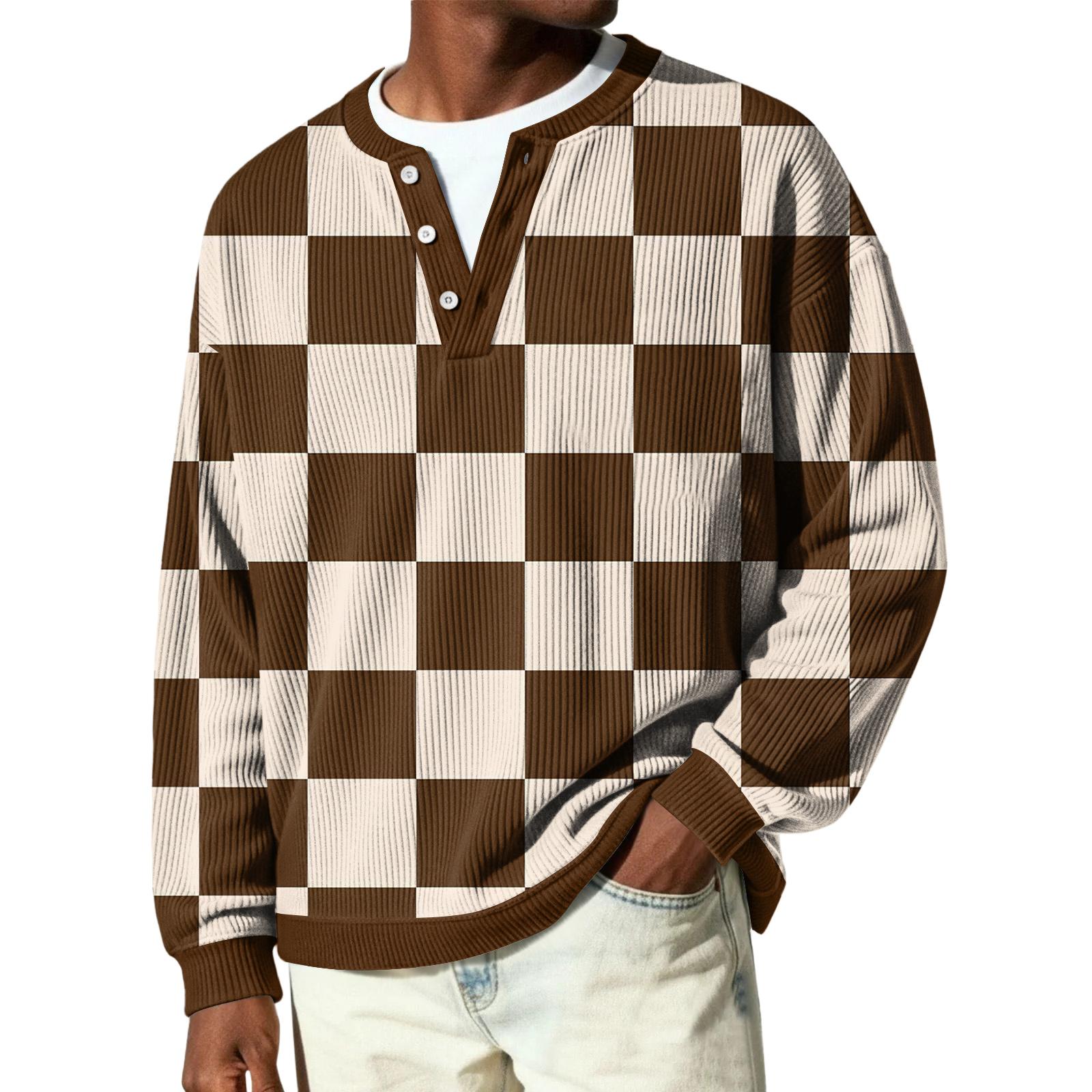 

Men s Button-Down Collar Long-Sleeve Ribbed Knit Pullover L кавовий