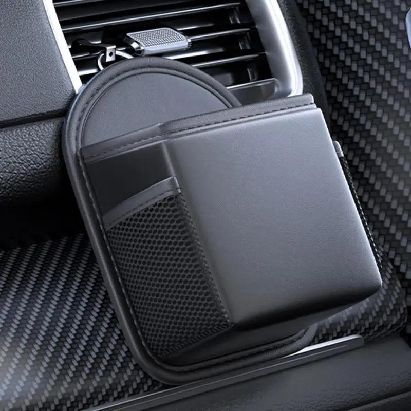 All In One Car Air Vent PU Leather Storage Bag for Essentials