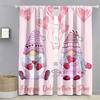 2PCS Pink Love Gnome Valentine's Day Curtains   Sweet Element Style   Bedroom and Living Room   Drawbar Pocket Decoration