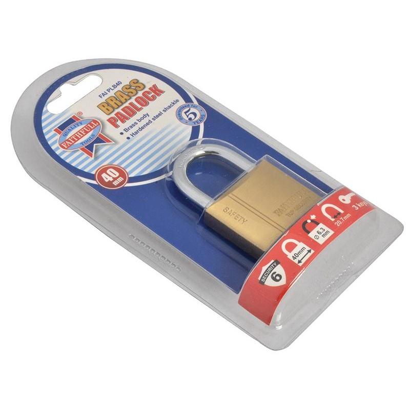 Faithfull Brass Padlock