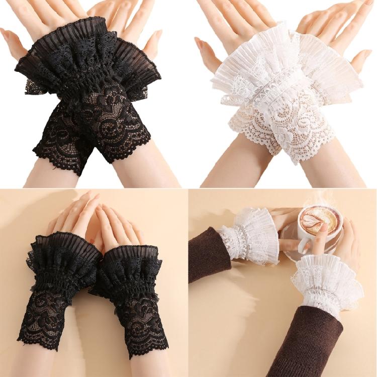 Decorative Lace Wrist Cuff False Sleeves Costume Accessory Floral Layered Cuffs Enhancing Fashion Party Casual Use