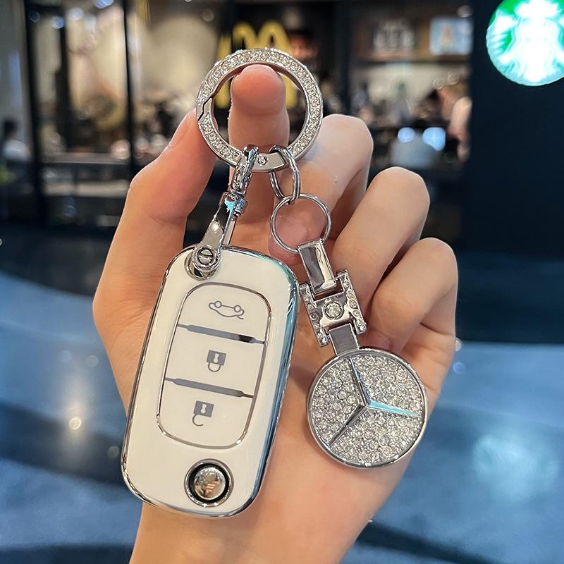 KMLC1 Car Key Case Cover Shell Bag For Mercedes Benz Smart Fortwo 453 Forfour 2015 2016 2017 CWTWB1G767 TWB1G767 Keychain Accessories