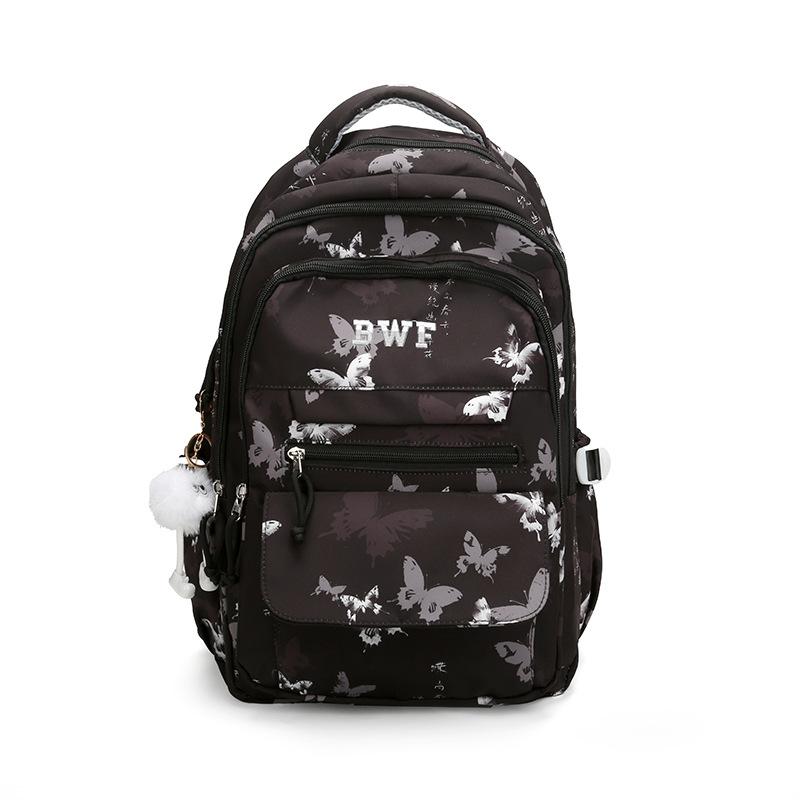 Školní taška národní styl nová čínská potisk motýlů vysoká hodnota niche smysl pro design studentská školní taška 1011 starožitný styl národní vlna dvojitá