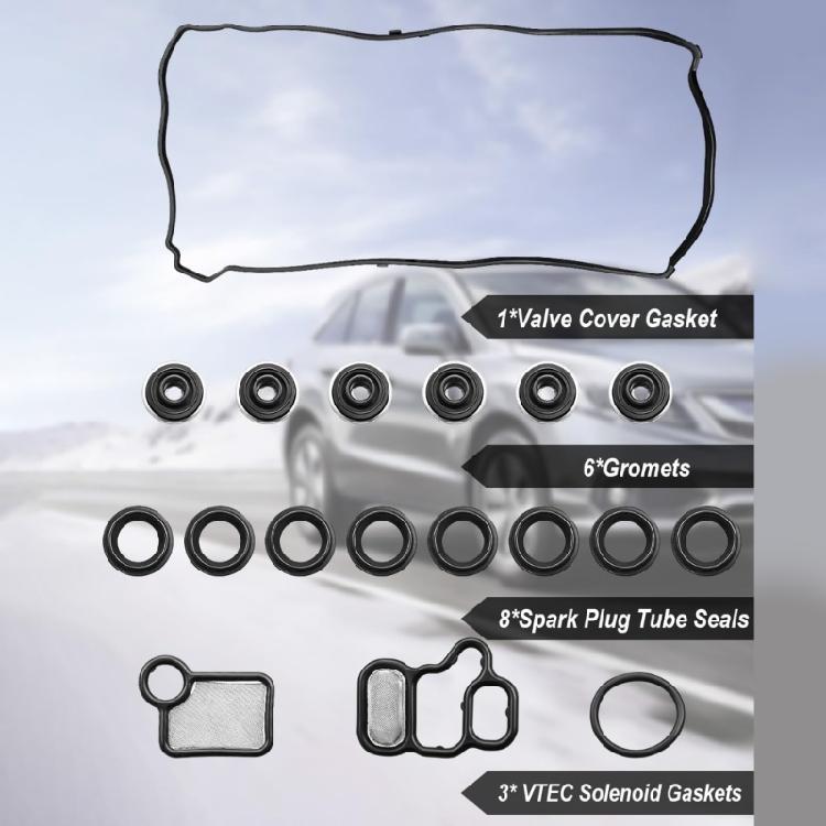 18 Piece Engine Valves Cover Gasket Set Completely Seal Kit for 2.0L 2.4L Engines Enhancing Durability Easy Installation