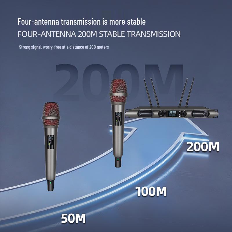 200m Range Professional True Diversity Wireless Microphones with Magnetic Charging and Disinfection for Conferencing & Performance