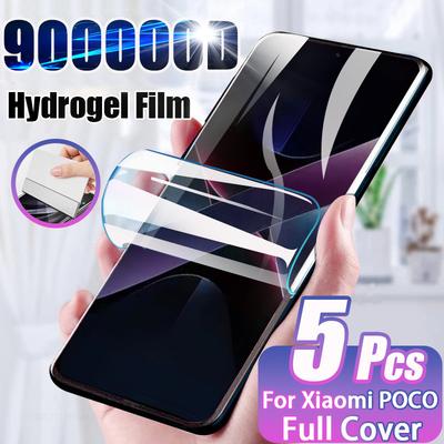 5ks HD Hydrogelová fólie Pro Xiaomi POCO X7 F6 F5 X5 X6 X3 Pro NFC Ochrana obrazovky poco X4 M5S M4 M6 F4 F3 GT x7 pro 5G Ne sklo