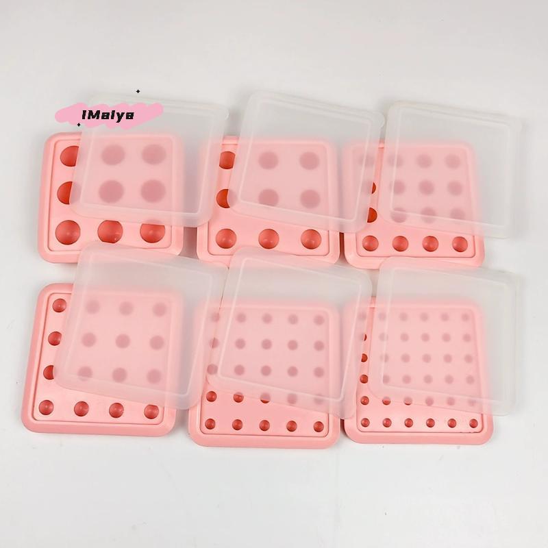 DIY Porous round Candy Chocolate Silicone Mold with Lid for Fondant Pudding Ice Cube Making Valentine's Day Wedding Cake Mold