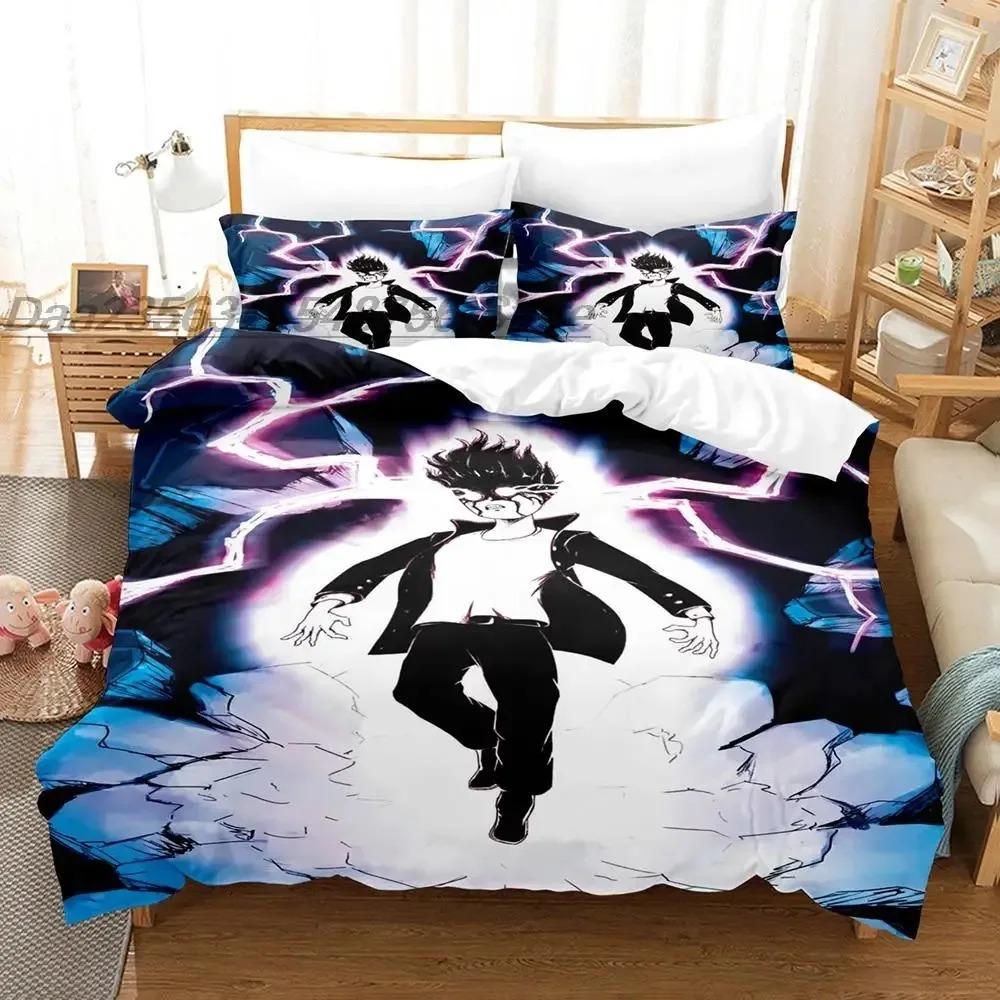 Mob Psycho 100 Bedding Set Single Twin Full Queen King Size Bed Set Aldult Boys Bedroom Duvetcover Sets 3D Anime Bed Sheet Set