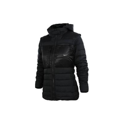 Logo Print Slim Fit Warme Daunenjacke Damen Jacke Schwarz 547828-010