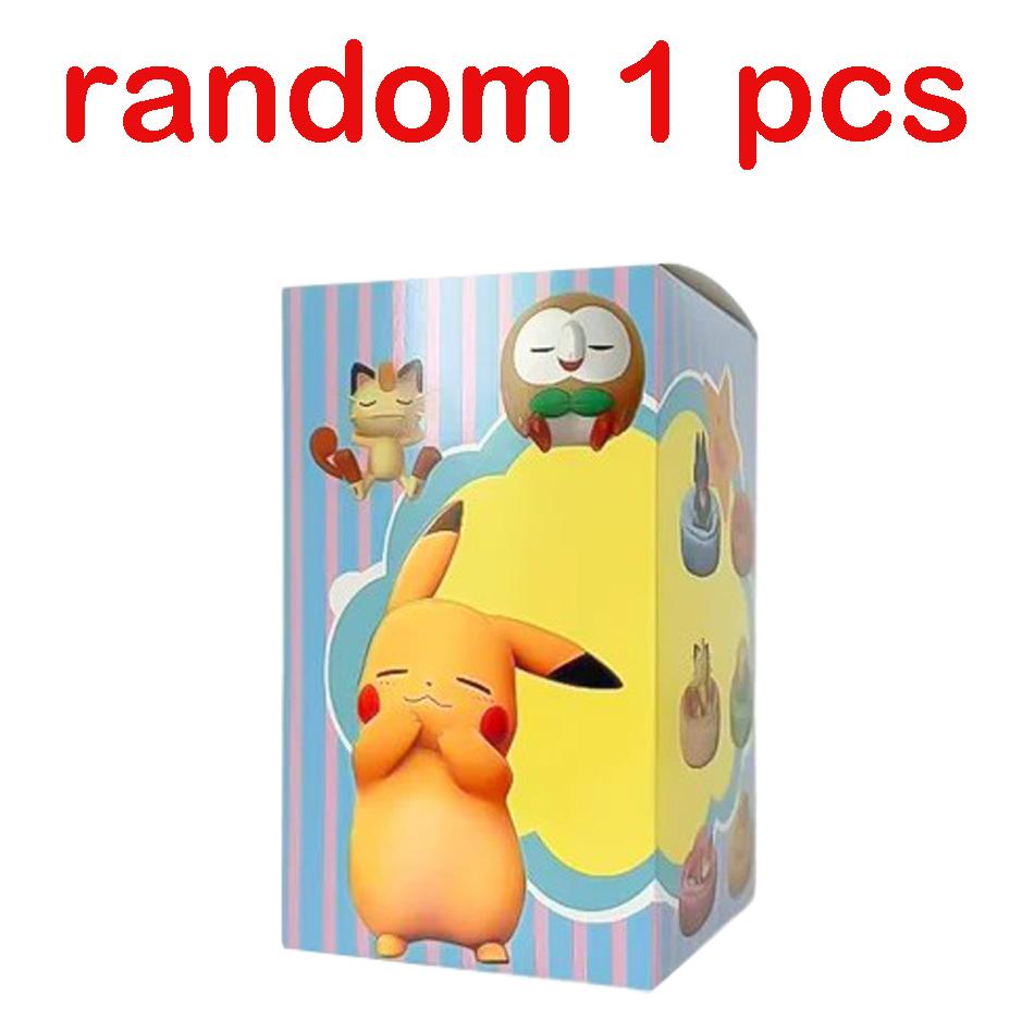 1-12pcs Pok  mon  Pikachu  Action Dolls  Anime sleep Series Desktop Decorations Pok  mon Toys ornament Birthday Gif