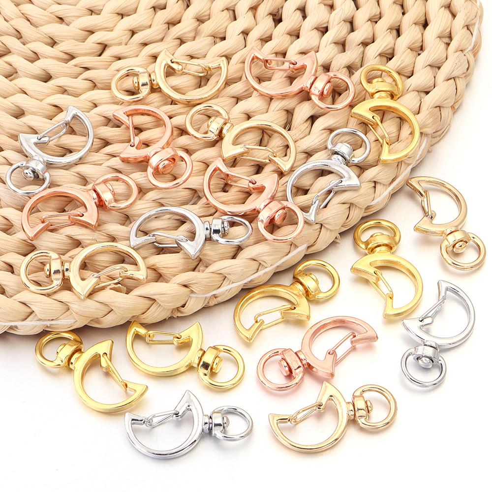 10Pcs/pack Lobster Clasps Hooks Star Blossom Heart Cat Moon Keychain Lobster for Charms Key Ring Clasp Jewelry Making Accessorie