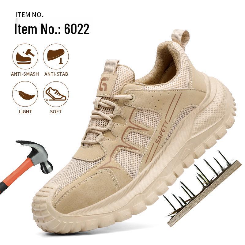 Men's Summer Breathable Safety Shoes: Anti-Smash, Anti-Puncture, Wear-Resistant for Long Hours on Construction Sites