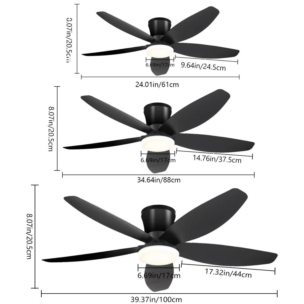 Fernbedienung sechs Geschwindigkeiten variable Beleuchtung dreifarbige Lichtwechsel Nordic Schlafzimmer Deckenventilatorlampe