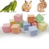 1 Stück Haustier Vogelkäfig Zahnen Natürliches Mineral Hamster Zahnen 2/2,5/3cm Quadratisch Farbe Hängendes Papageien Kauspielzeug Kaninchen Zahnen Spielzeug