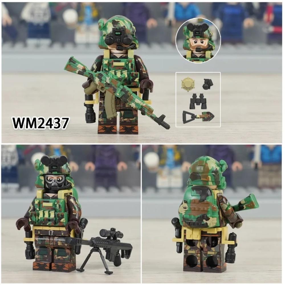 WM6147 WM6168 WM6169 Militaire Serie SWAT Special Forces Bouwsteen Commando Soldaat Stad Politie Pet Mini Actiefiguur Speelgoed