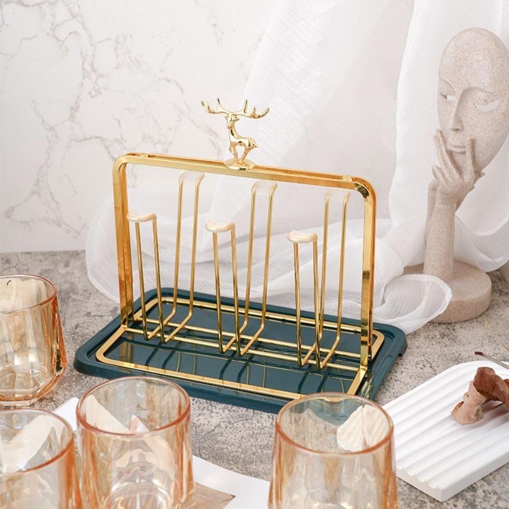 

6 крючков органайзер для чашек сушилка для бутылок золотая полка для сушки кружек столешница