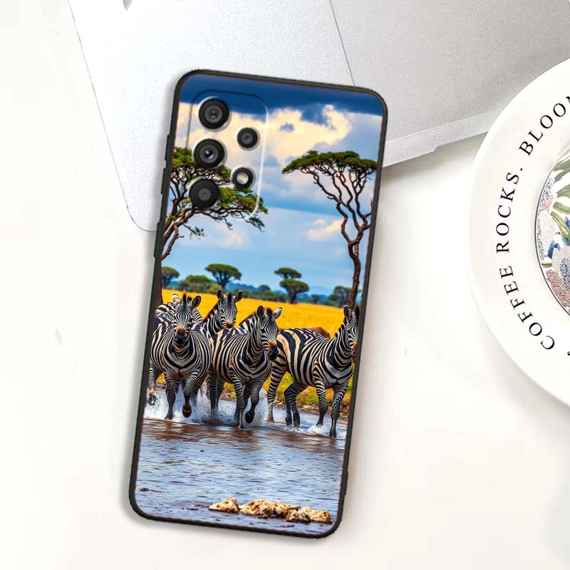 Cartoon Anime Tiere Handyhülle Für Samsung A73 A72 A71 A55 A54 A53 A52 A51 A13 A22 A16 A15 A12 A14 A26 A07 5G Schwarz