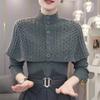 Temperament Cape Knit Two Piece Set Women Fashion V Neck Long Sleeve Pullover Sweater Stand Collar Knit Cardigan Shawl Suits