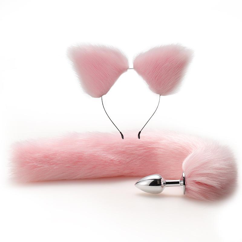 Meilang Ears Fox Tail Butt Plug Metal Anal Plug Sex Toys Adult Toys Couple Sex Product