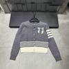 2025 Winter College Style Beaded Bow Knit Cardigan for Women