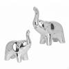 2 Pieces Elephant Statue Set Shiny Finish Pair of Statues Good Luck Symbol Home Decoration