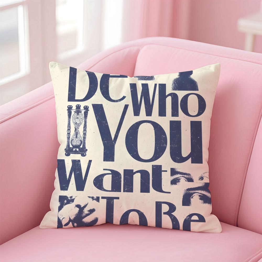 PPersonalized quotes Cushion Cover Pillow Case Soft Friendly Fabric  Concealed Zipper