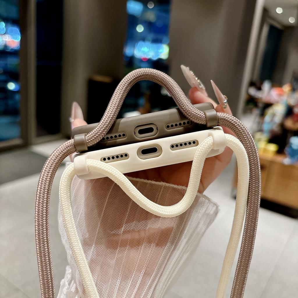 Handyhülle für iPhone 18 17 16 15 14 13 12 11 Pro Xs Max 7 8 Plus 16e 17e Crossbody Verstellbares Lanyard-Kordelband Weiche Hülle