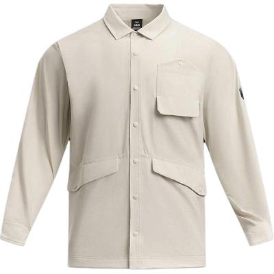 Urban Outdoor Series Solid Color Casual Multi-Pocket Comfortable Long Sleeve Shirt Men Shirts Pinnacle-White 1389295-110