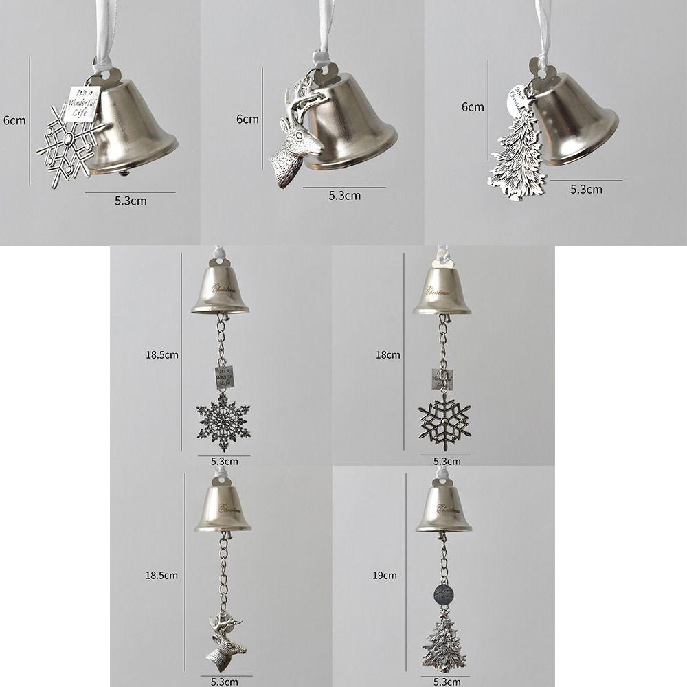 Wonderful Silver Christmas Bell Ornament Iron DIY Xmas Jingle Bells Holiday Decoration with Ribbon Christmas Tree Pendant